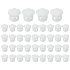 40 Pcs 8mm/5/16" Bouchons De Trou En Plastique, Type Rond Blanc À Fleur