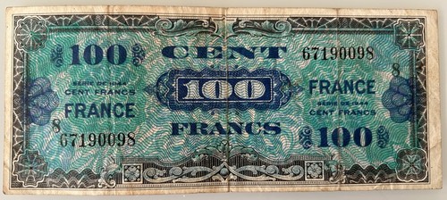Billet 100 francs 1944 - , france