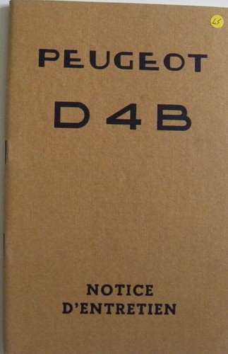 Notice entretien peugeot 4 - notice,