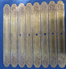 8 grandes Plaques propretées laiton emboutie ancien porte poignées 52,5  x  6 cm
