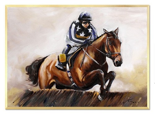 Course chevaux 53x73cm - de,