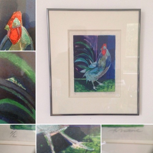 Gouache coq aquarelle - au, /