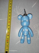 Porte clé KEYCHAIN - POPOBE - ours / bear - motif pois bleus / blue dots