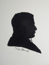 DESSIN PROFIL SILHOUETTE PORTRAIT THEODORE ROOSEVELT PRESIDENT USA AMERICA 1930