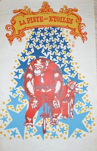 Cirque affiche lithographie - cirque,
