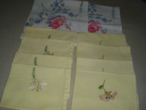 Serviettes table brodées - de,