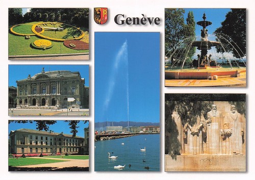 Suisse geneve horloge fleurie - geneve,