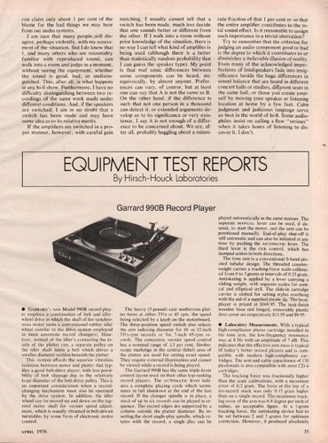 Garrard model 990b turntable - -,