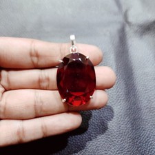 Pendentif grenat rouge pierre précieuse pendentif grenat en argent sterling...