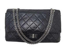 SAC A MAIN CHANEL 2.55 MAXI JUMBO CUIR MATELASSE NOIR BANDOULIERE HANDBAG 11700€