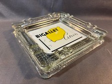 Ancien gros cendrier publicitaire en verre Citron Bigallet de bistrot vintage