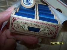 Mercerie ancienne : bobine DMC retors d'Alsace. Bleu ciel. Réf : 310