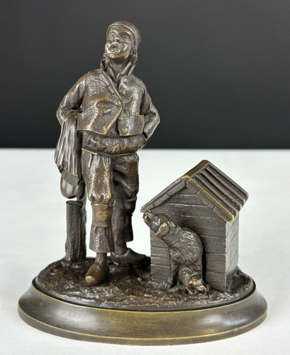 Ancien bronze encrier - , crieur