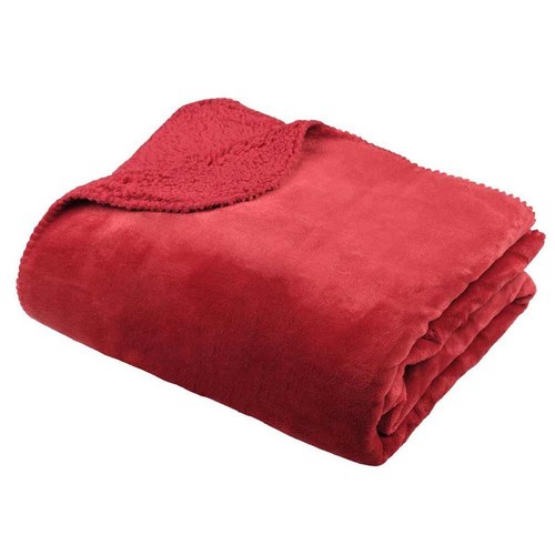 Plaid douceur rouge 130 160 - rouge, x
