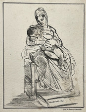 Vierge Enfant LITHOGRAPHIE Beisson GIRODET Marseille Maternite Mere Enfant XIX°