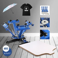 4 Couleurs 1 Station Kit Démarrage Sérigraphie Tamis Presse Outils Accessoires