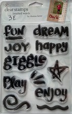 clear stamps tampon Brushed Words Marque Autumn Leaves