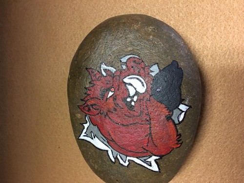 Hand painted rock arkansas - rock.,