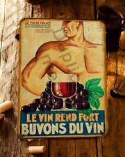 plaque métal vintage Le vin