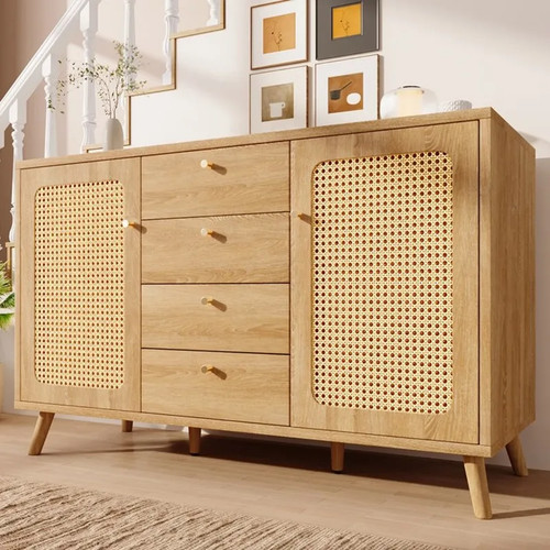 Buffet 140cm chêne clair - , 4
