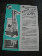 CATALOGUE/BROCHURE MICRO-GERBEUR PEG TYPE 802