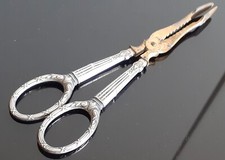 Ciseaux anciens / Pince à sucre en argent et métal doré