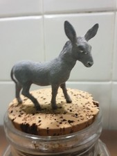 Ancien Santon Creche Noel Nativité Devineau  Ane Taille  3 Floqué 7,5 Cm