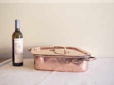 Stunning Antique Turbotiere en cuivre copper turbot kettle 19eme (46x36cm)