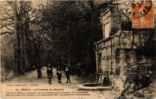 Cpa nérac fontaine du - cpa,