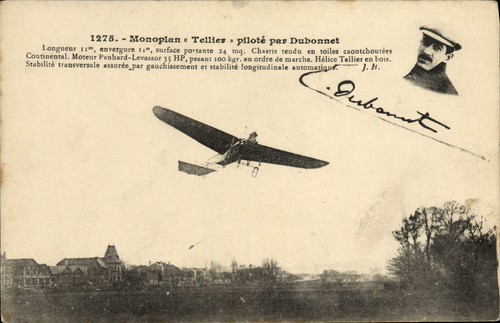 Monoplan tellier piloté - »,