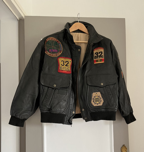 Blouson cuir noir doublé - cuir,