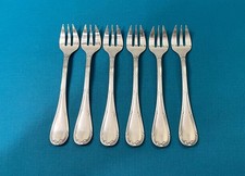 6 fourchettes à huître CHRISTOFLE modèle RUBANS CROISÉS métal argenté 15 cm