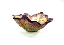 Coupe vide poche "feuille de choux" en cristal Daum France