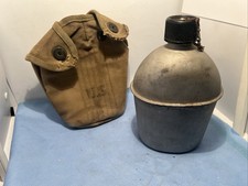 Gourde Us Ww2 1944 Avec Housse Matricule Soldat