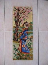 " Japonaise " 48cmx18cm 3réf4949 tapisserie canevas FINI Paris France
