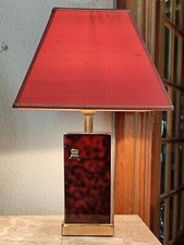 Lampe à poser design Jean Claude Mahey/laiton et laque/années 1970