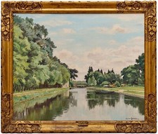 Claude RAMEAU (1876-1955) Les barques - Huile sur toile 59x72