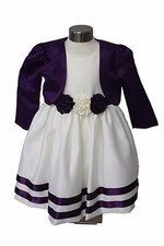 Robe Visara Flower Girls Cadbury violet/ivoire Rosebud avec veste boléro 0-24M