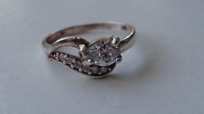 Bague en Argent poinconné 925 avec Cristal Swarovski Zircon Bijouterie Vintage