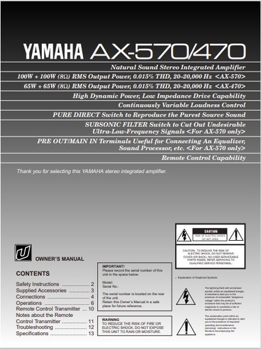 Yamaha 570 ax 470 - ax-570, ax-470