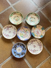 Porcelaine Anglaise Ancienne Type Minton 7 Soucoupes