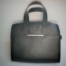 Porte documents cuir noir / amethyste collection «  Initiale Paris »