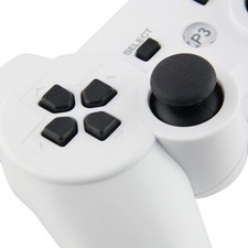 Manette PS3 Blanche Vibrante Sans Fil Bluetooth pour Console PS3, PC, Linux, Ras