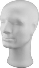 Tête Homme en polystyrène Hauteur 300 mm Plastique Blanc 300 x 210 x 170 mm