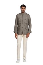 Boglioli X T.Suzuki Gris Tweed Manteau Décontracté Veste Chanvre Laine Taille L