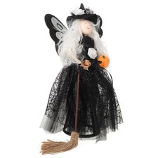  Décoration d'halloween, poupée de sorcière, décorations suspendues avec balai,