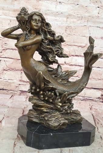 Sculpture bronze mermaid - sculpture,