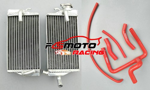 Aluminum radiator red - +, hose