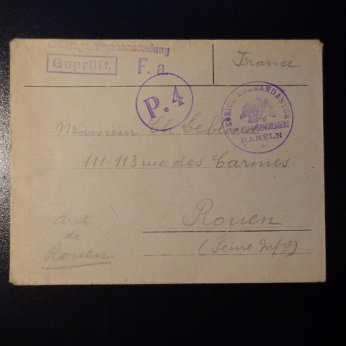 Lettre prisonnier guerre - de,
