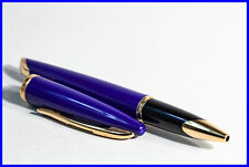 De Grandes 1990er Waterman Carene Rollerball Pen En Bleu Royal & Or Nouveau Mine